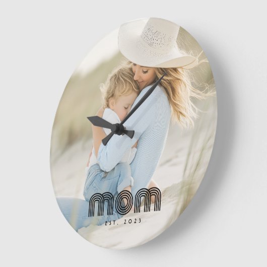 Mom Established Modern White Script Photo  Grote Klok (Hoek)