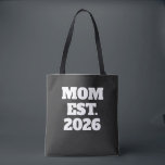 Mom Established New Mom Gift Tote Bag<br><div class="desc">Black White Mama Established New Mom Gift - Minimal bold Mom Tote Bag - Add your custom "Est" established year date when your first child was born. Add additional years for each child. Switch "mom" for how you call your mum or mam.</div>