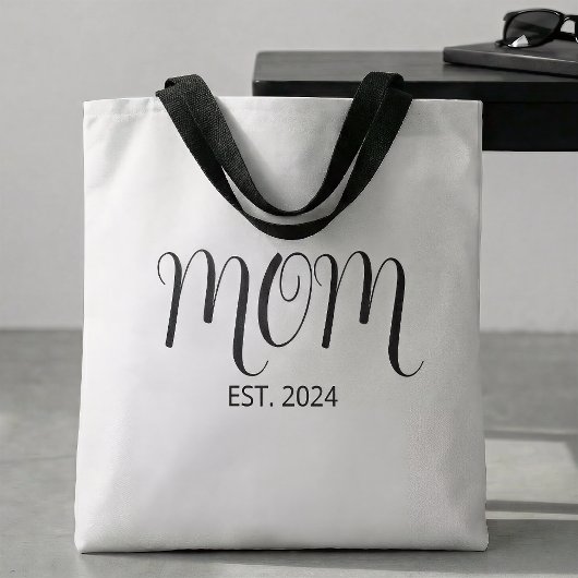 Mom Established New Mom Gift  Tote Bag