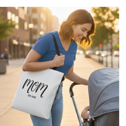 Mom Established New Mom Gift Tote Bag