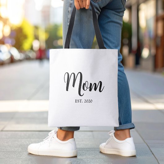 Mom Established New Mom Gift Tote Bag