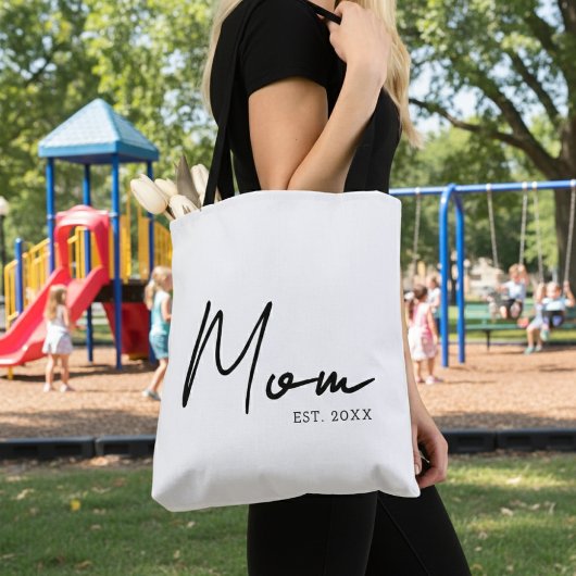 Mom Established New Mom Gift Tote Bag