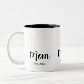 Mom Established New Mom Gift Tweekleurige Koffiemok (Links)
