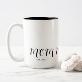 Mom Established New Mom Gift Tweekleurige Koffiemok