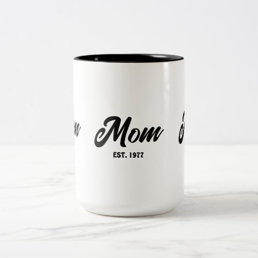 Mom Established New Mom Gift Tweekleurige Koffiemok (Center)