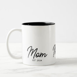 Mom Established New Mom Gift Tweekleurige Koffiemok