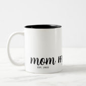 Mom Established New Mom Gift Tweekleurige Koffiemok (Links)