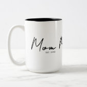 Mom Established New Mom Gift Tweekleurige Koffiemok (Links)