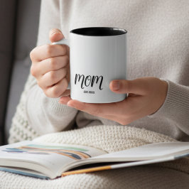 Mom Established New Mom Gift Tweekleurige Koffiemok