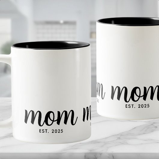 Mom Established New Mom Gift Tweekleurige Koffiemok