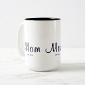 Mom Established New Mom Gift  Tweekleurige Koffiemok (Voorkant links)