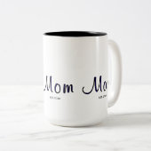 Mom Established New Mom Gift  Tweekleurige Koffiemok (Voorkant rechts)