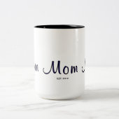 Mom Established New Mom Gift  Tweekleurige Koffiemok (Center)