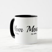 Mom Established New Mom Gift Two-Tone Coffee Mug Mok (Voorkant links)