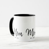 Mom Established New Mom Gift Two-Tone Coffee Mug Mok (Voorkant links)