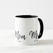 Mom Established New Mom Gift Two-Tone Coffee Mug Mok (Voorkant rechts)