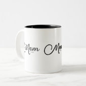 Mom Established New Mom Gift Two-Tone Coffee Mug Tweekleurige Koffiemok (Voorkant links)
