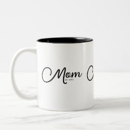 Mom Established New Mom Gift Two-Tone Coffee Mug Tweekleurige Koffiemok