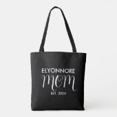 Mom Established New Mom Gift White Custom Name  Tote Bag (Achterkant)