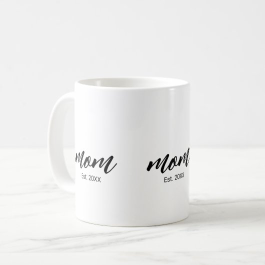 Mom Established New Mom Script Gift Koffiemok (Voorkant links)