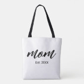 Mom Established New Mom Script Gift Tote Bag (Achterkant)