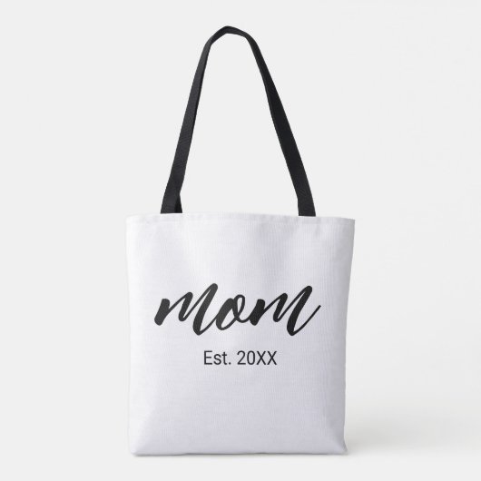 Mom Established New Mom Script Gift Tote Bag (Achterkant)