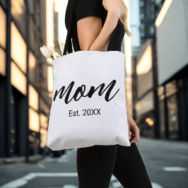 Mom Established New Mom Script Gift Tote Bag