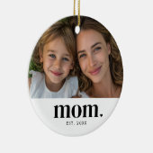 Mom Established Photo Gift  Keramisch Ornament (Rechts)