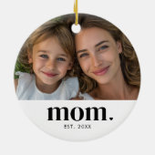 Mom Established Photo Gift  Keramisch Ornament (Achterkant)
