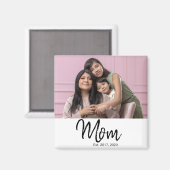 Mom Established Photo Gift Magneet (Voorkant / Achterkant)