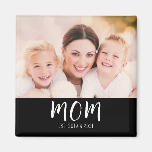 Mom Established Photo Gift Magneet (Voorkant)