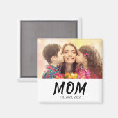 Mom Established Photo Gift Magneet (Voorkant / Achterkant)