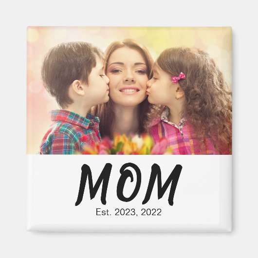 Mom Established Photo Gift Magneet (Voorkant)