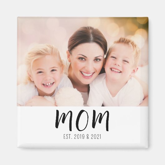 Mom Established Photo Gift Magneet (Voorkant)
