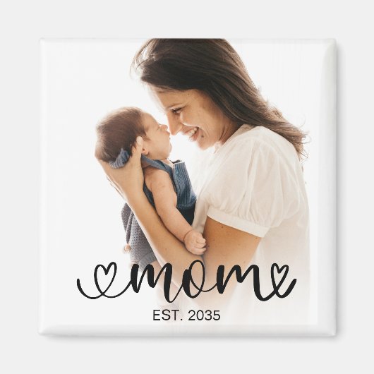 Mom Established Photo Gift Magneet (Voorkant)