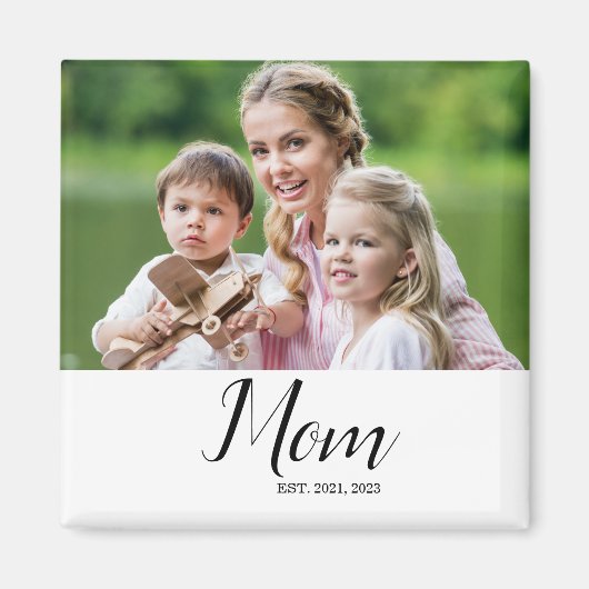 Mom Established Photo Gift Magneet (Voorkant)