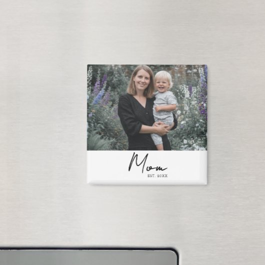 Mom Established Photo Gift Magneet