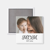 Mom Established Photo Gift Magneet (Voorkant / Achterkant)