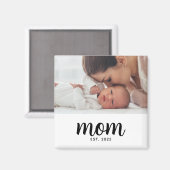 Mom Established Photo Gift Magneet (Voorkant / Achterkant)