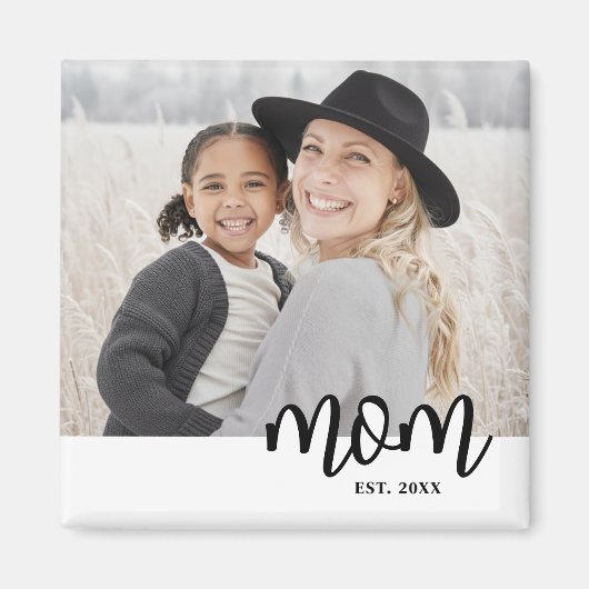 Mom Established Photo Gift Magneet (Voorkant)