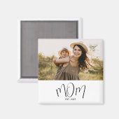 Mom Established Photo Gift Magneet (Voorkant / Achterkant)