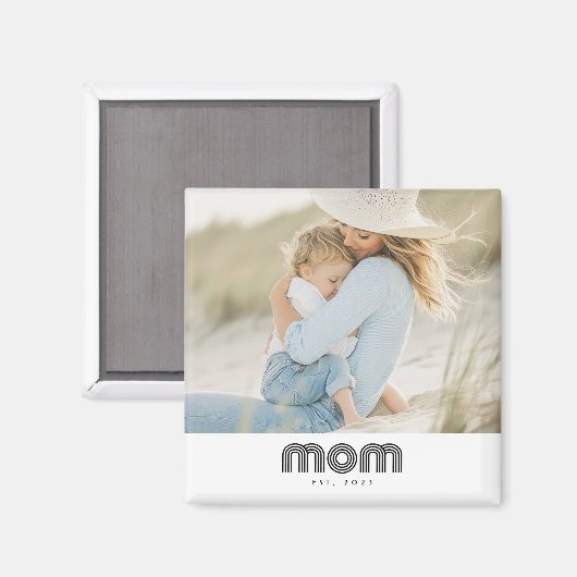 Mom Established Photo Gift Magneet (Voorkant / Achterkant)