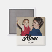 Mom Established Photo Gift Magneet (Voorkant / Achterkant)