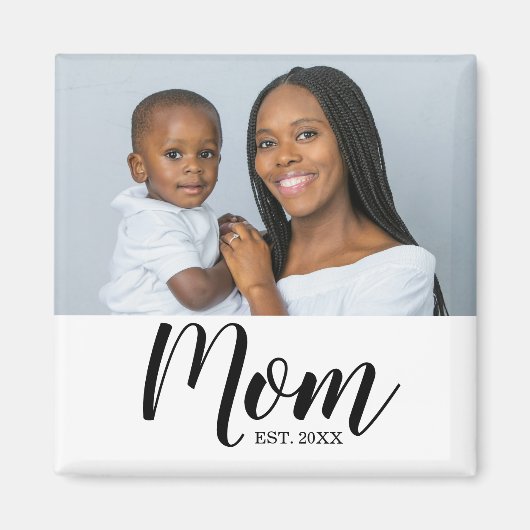 Mom Established Photo Gift Magnet (Voorkant)