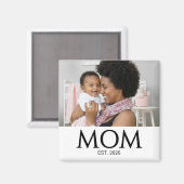 Mom Established Photo Gift Magnet (Voorkant / Achterkant)