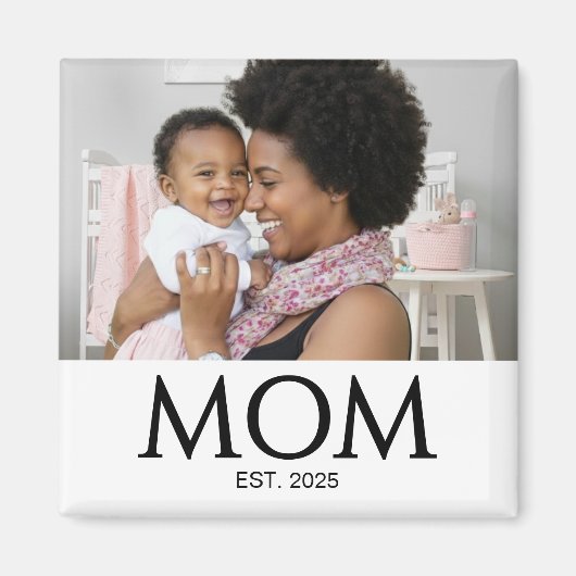 Mom Established Photo Gift Magnet (Voorkant)