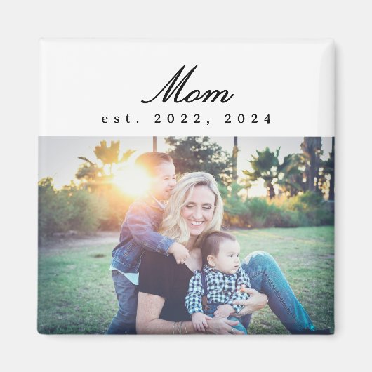 Mom Established Photo Gift Magnet (Voorkant)
