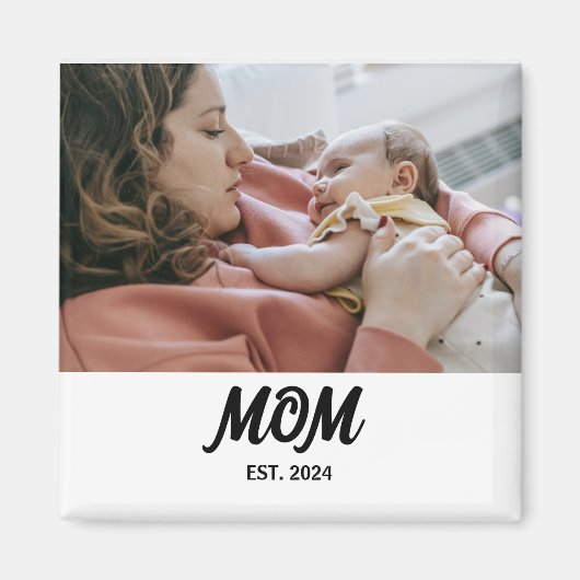 Mom Established Photo Gift Magnet (Voorkant)