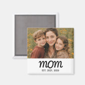 Mom Established Photo Gift Magnet (Voorkant / Achterkant)