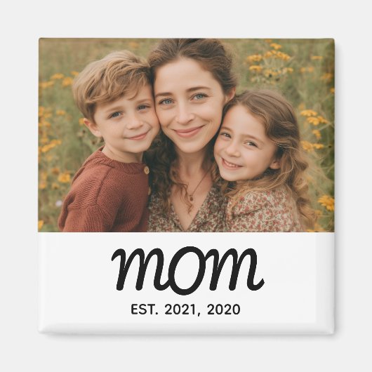 Mom Established Photo Gift Magnet (Voorkant)